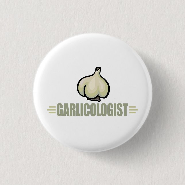 Funny Garlic Pinback Button (Front)