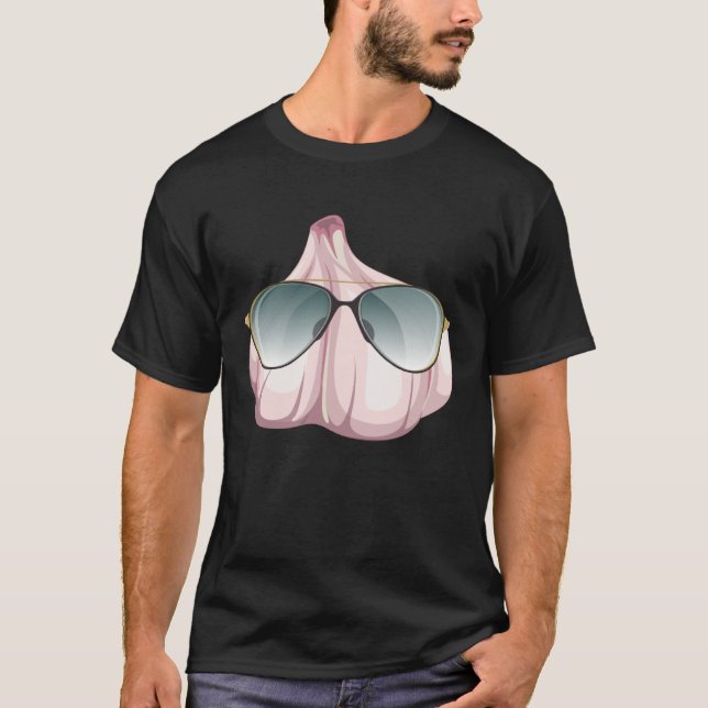 Funny Garlic With Shades Outfit Love Spices T-Shirt (Front)