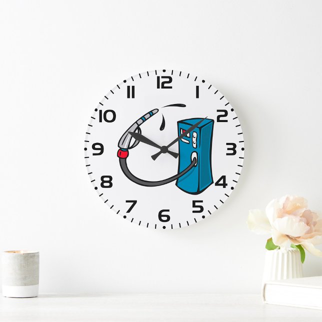Funny Gas Pump Fuel Station Large Clock (Creator Uploaded)