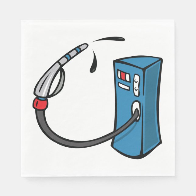Funny Gas Pump Fuel Station Napkins (Front)