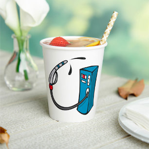 Funny Gas Pump Fuel Station Paper Cups