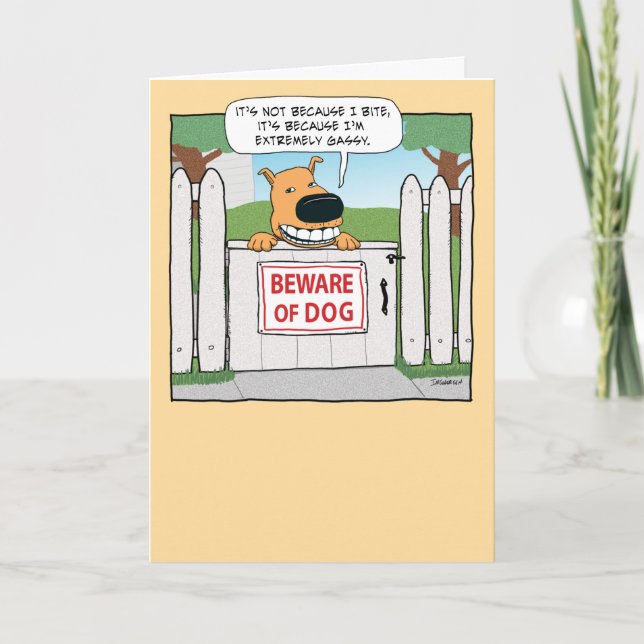 Funny Gassy Farty Dog Birthday Card (Front)