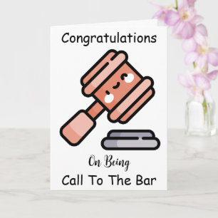 Funny gavel call to the bar congratulations cards