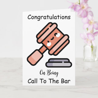 Funny gavel call to the bar congratulations cards