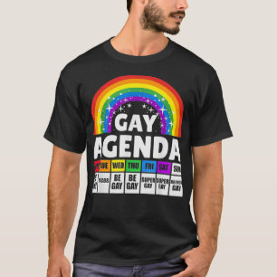 Funny Gay Agenda Rainbow LGBTQ Lesbian Gay Pride A T-Shirt