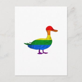 Funny Gay And Lesbian Pride Duck  Quack Quack Postcard by TO_photogirl at Zazzle