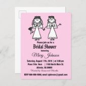Funny Gay Bride Wedding Shower Invitation Postcard (Front/Back)