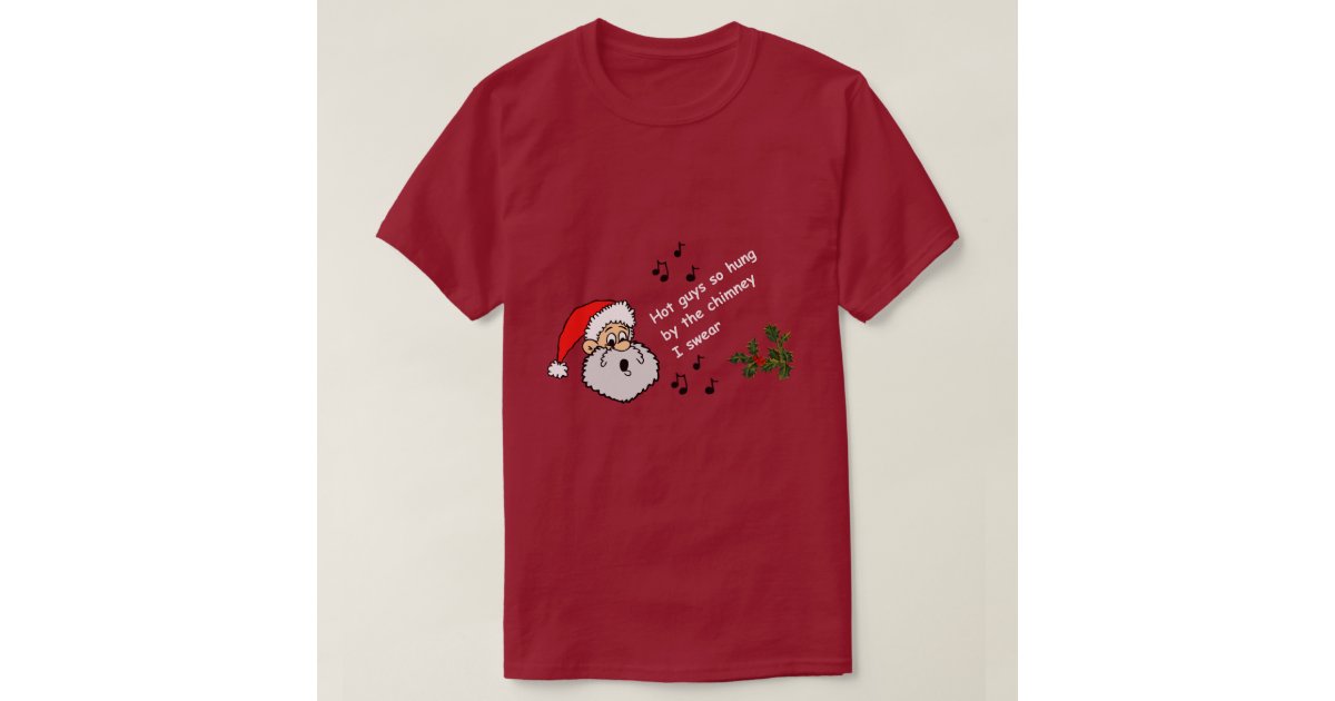 Funny Gay Christmas Hot Guys Hung Chimney LGBTQ T-Shirt | Zazzle