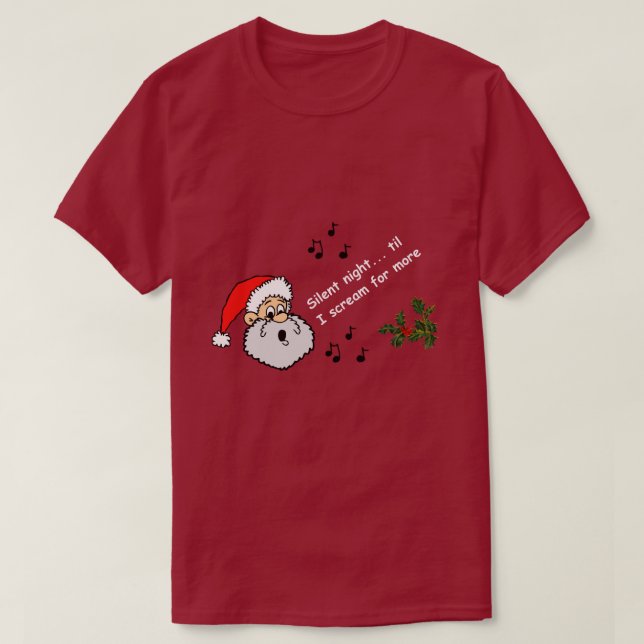 Funny Gay Christmas Silent Night Til I Scream LGBT T-Shirt (Design Front)