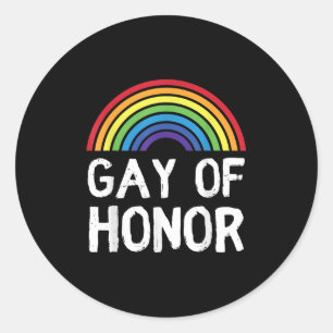 Funny Gay Of Honor Bridesman Male Bridesmaid Lgbt Classic Round Sticker