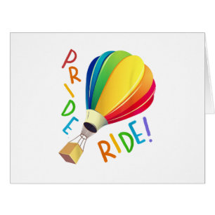 Funny Gay Pride Hot Air Balloon Rainbow Ride Gays Cards