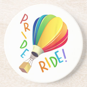 Funny Gay Pride Hot Air Balloon Rainbow Ride Gays Coaster