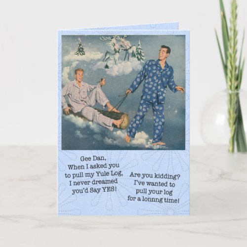 Funny Gay Yule Log Card