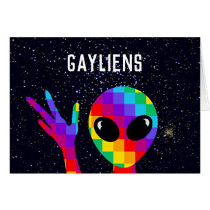 Funny Gayliens LGBTQ+ Pride Custom Card