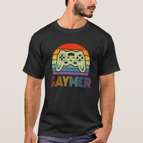 Funny Gaymer Gay Pride Gamer Gaming LGBTQ Rainbow T_Shirt