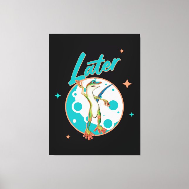 Funny Gecko Later Procrastination Humor Canvas Print (Front)