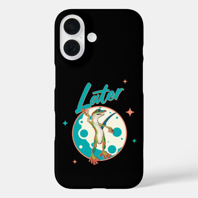 Funny Gecko Later Procrastination Humor Case-Mate iPhone Case (Back)