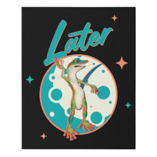 Funny Gecko Later Procrastination Humor Faux Canvas Print