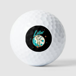 Funny Gecko Later Procrastination Humor Golf Balls