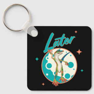 Funny Gecko Later Procrastination Humor Keychain