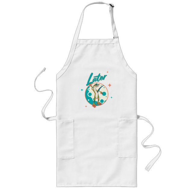 Funny Gecko Later Procrastination Humor Long Apron (Front)