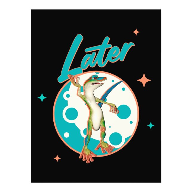 Funny Gecko Later Procrastination Humor Photo Print (Front)