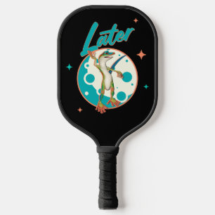 Funny Gecko Later Procrastination Humor Pickleball Paddle