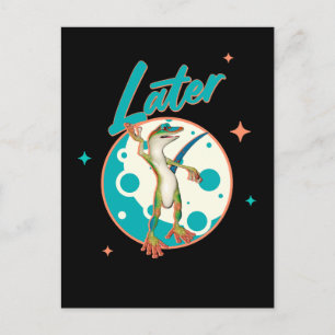 Funny Gecko Later Procrastination Humor Postcard