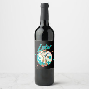 Funny Gecko Later Procrastination Humor Wine Label