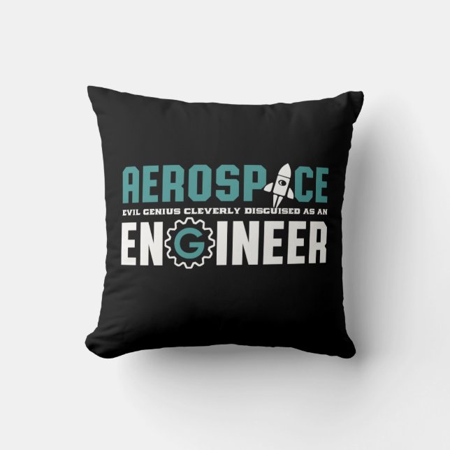 Funny Geek Engineer Aerospace Engineering Major Throw Pillow (Front)