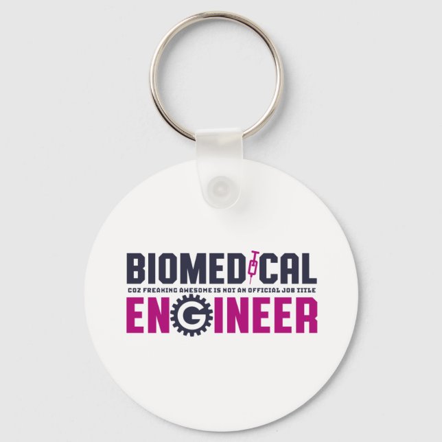 Funny Geek Engineer Biomedical Engineering Major Keychain (Front)