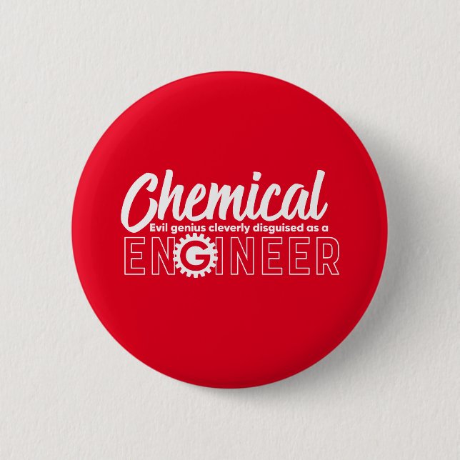 Funny Geek Engineer Chemical Engineering Major Button (Front)