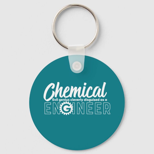 Funny Geek Engineer Chemical Engineering Major Keychain (Front)