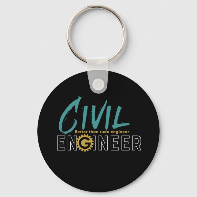 Funny Geek Engineer Civil Engineering Student Keychain (Front)