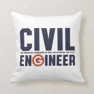 Funny Geek Engineer Humor Civil Engineering Job Throw Pillow