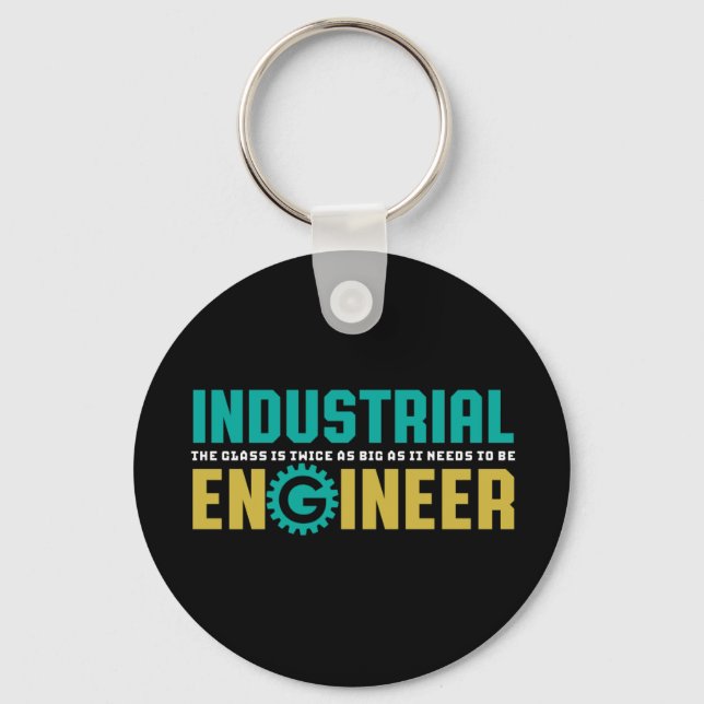 Funny Geek Engineer Industrial Engineering Student Keychain (Front)