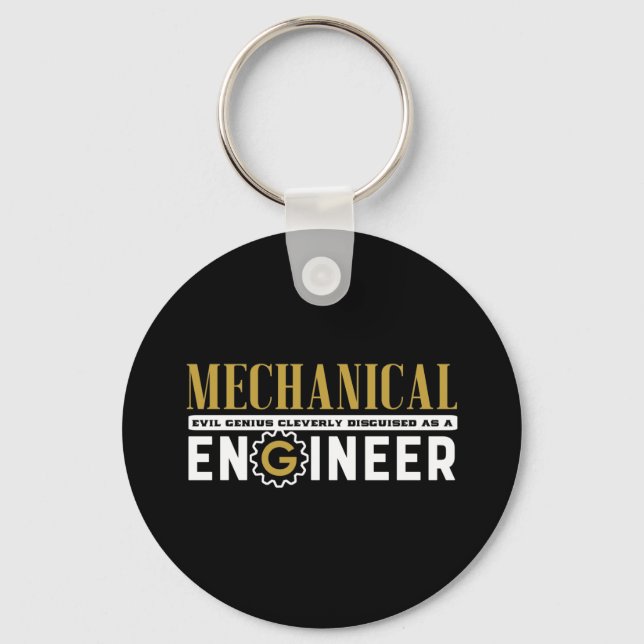 Funny Geek Engineer Mechanical Engineering Student Keychain (Front)