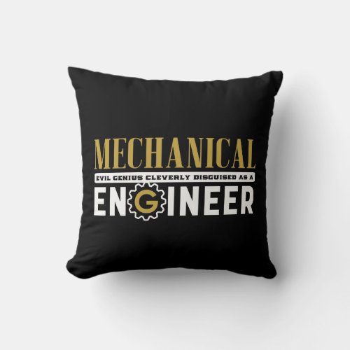 Funny Geek Engineer Mechanical Engineering Student Throw Pillow