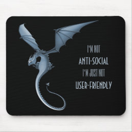 Funny geek gamer nerd quote dragon fantasy mouse pad