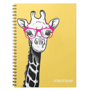Funny Geek Giraffe Name Notebook