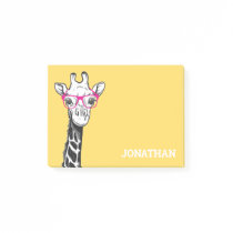 Funny Geek Giraffe Yellow Post-it Notes Funny Geek Giraffe Yellow Post-it Notes