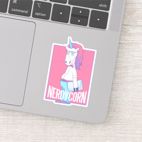 Funny Geek Nerdycorn Nerd Unicorn Man Sticker