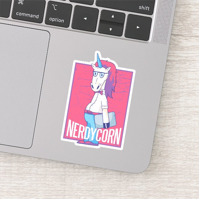 Funny Geek Nerdycorn Nerd Unicorn Man Sticker (Detail)