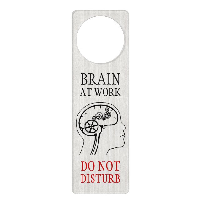 Funny Geek Work Study Do Not Disturb door hanger (Front)