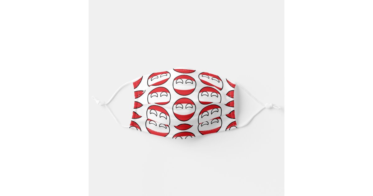 Funny Geeky Austria Countryball Flag Cloth Face Mask Zazzle Com
