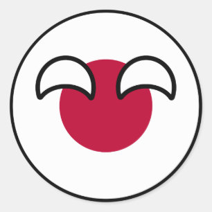 Funny Geeky Japan Countryball Flag Classic Round Sticker