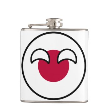 Funny Geeky Japan Countryball Flag Flask by Countryballs_Store at Zazzle