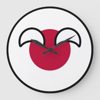 Funny Geeky Japan Countryball Flag Large Clock by Countryballs_Store at Zazzle