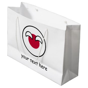 Funny Geeky Japan Countryball Flag Large Gift Bag by Countryballs_Store at Zazzle