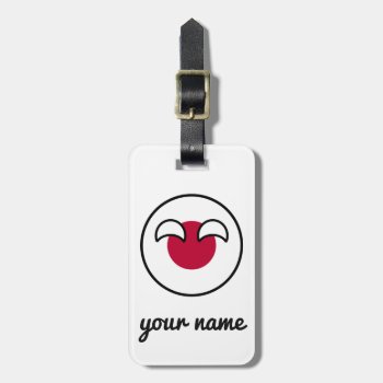 Funny Geeky Japan Countryball Flag Luggage Tag by Countryballs_Store at Zazzle